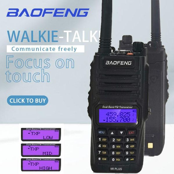 

baofeng uv-9r plus walkie talkie 12w impermeabile uhf vhf radio ham cb stazione ricetrasmettitore hf bidirezionale
