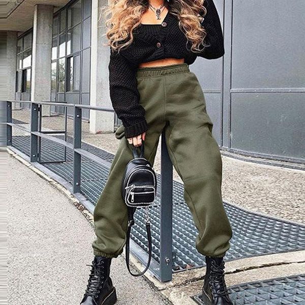 

women's pants & capris harajuku joggers wide leg sweatpants women trousers plus size high waist streetwear korean casual pant femme fal, Black;white