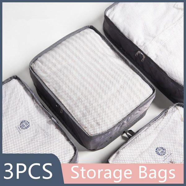 

duffel bags 3pcs/set portable travel necessaries mesh luggage bag clothes organizer underwear storage in packing cubes traveling