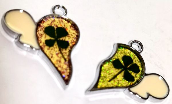 

50 pcs vogue lover four-leaf clover fortune shamrock pendants fashion jewelry, Silver