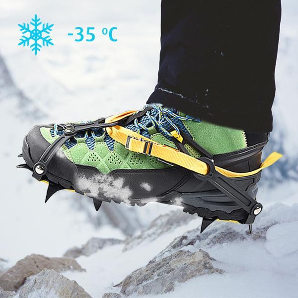 

teeth antiskid ice traction crampons winter walk climbing gear outdoor hiking walking shoes cords, slings and webbing