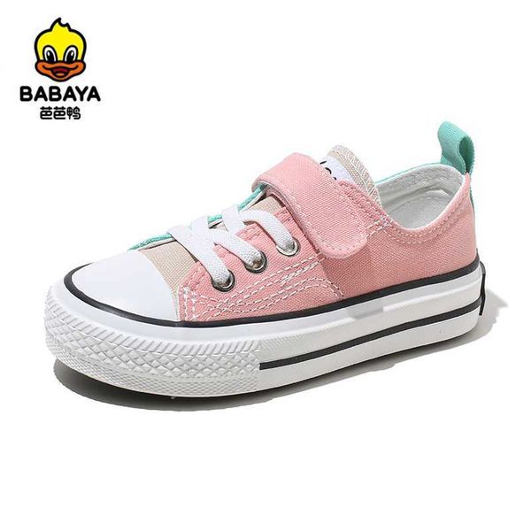 

babaya children canvas shoes girls casual shoes color-blocking cloth shoes spring 2021 new boys breathable sneakers for kids c0602, Black;red