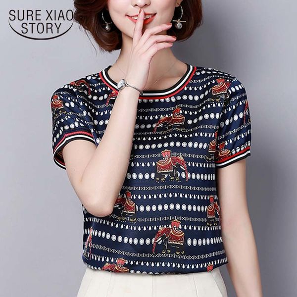 

womens blouses fashion plus size ladies chiffon blouse o-neck harajuku shirt short black and red 3241 50 210510, White