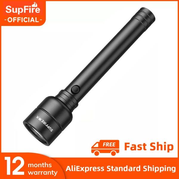 

flashlights torches supfire y16 20w powerful led 5 lighting modes torch support for type-c charging camping fishing hunting lamp
