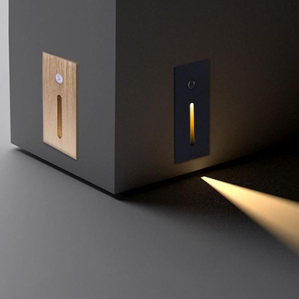 

outdoor wall lamps 3w recessed led stair corner lights ac85-265v indoor motion sensor step light aluminum hallway staircase