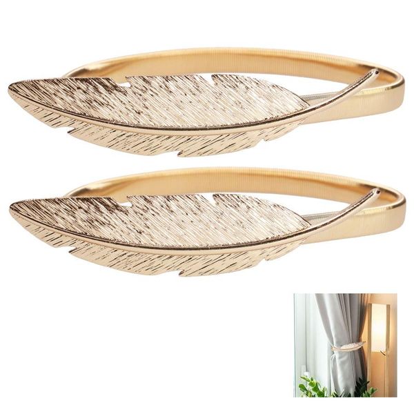 

other home decor 2pcs metal curtain tiebacks curtains holders feather shape buckles clip household decorative accessories