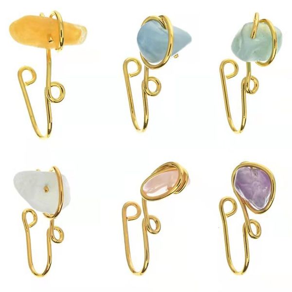 

stainless steel crystal false nose ring clip fashion human body puncture non perforated nail