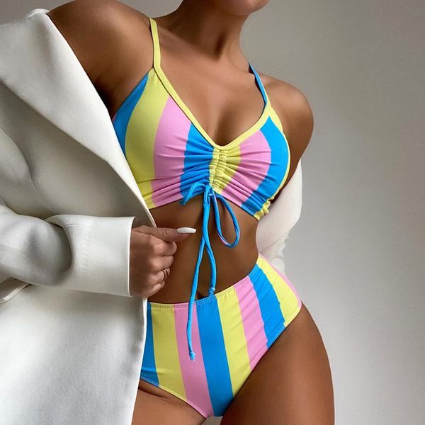 

women's swimwear women bikini v-neck splicing two-piece swimsuit beachwear set micro maillot de bain badpak, White;black