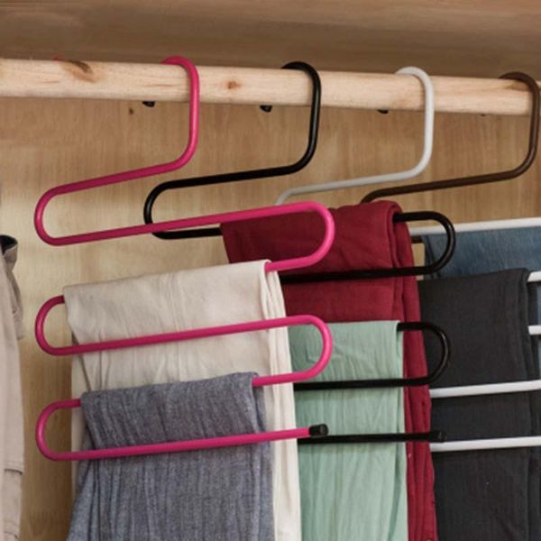 

tier iron racks s shape trousers hanger clothing wardrobe storage organization drying 1pc hangers &