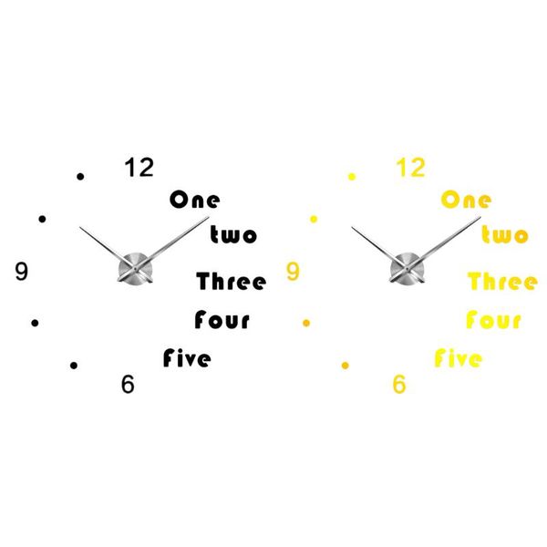 

wall clocks large diy clock 3d acrylic mirror numbers stickers parts kit home