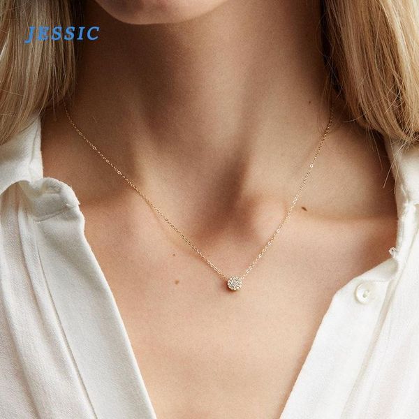 

stainless steel choker pearl necklaces for women gold layered chain necklace jewelry gold-plated round clavicle pendant, Silver