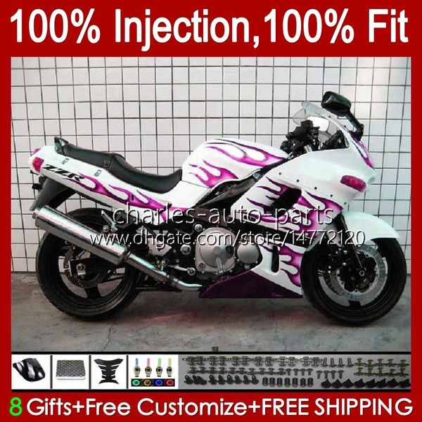 Injecção para Kawasaki Ninja Zzr400 Rose Flames New ZZR600 1993 1994 1995 1996 1997 1998 1999 07 84HC.177 ZZR 400 600 ZZR-400 2001 2006 2007 Fairings