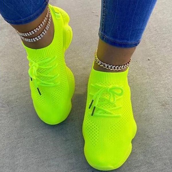 

dress shoes fall women's knitted shoes woman's lace up to breathable female sweet comfort solid color ladies more size q3bb, Black