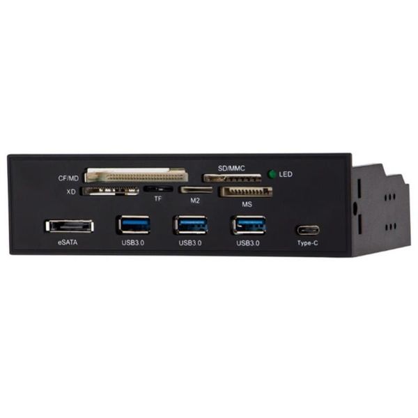 

hubs multi-port pc front panel internal usb3.0/3.1 esata support type-c sd/cf/tf/sdhc/mmc/sdxc/md cards reader hub for computer