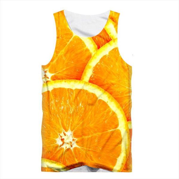 

funny fruit vest pineapple orange 3d print men tank sleeveless shirt fitness bodybuilding undershirt tees tanktop, White;black
