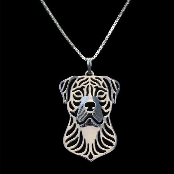 

pendant necklaces women's perro de presa canario hollow out dog for lovers drop, Silver