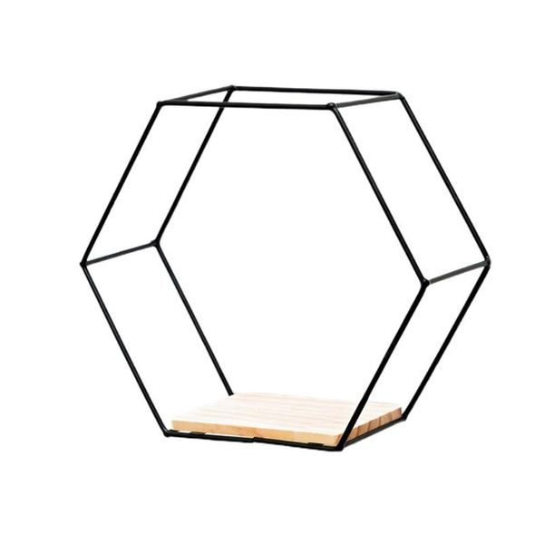 

hooks & rails hexagonal iron stand small pot wall shelving holder home shelf storage decorative shelves floating