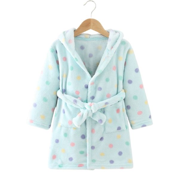 Bebek Robe Hoodies Kız Erkek Pijama Kış Banyo Havlusu Çocuklar Yumuşak Bornoz Pijama Çocuk Giyim Sıcak Homewear 211109