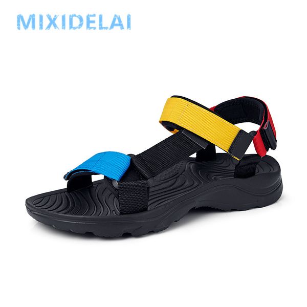 

men sandals non-slip summer flip flops outdoor beach casual shoes, Black
