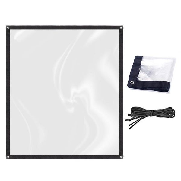 

shade 200x180cm waterproof dustproof tarp pvc transparent tarpaulin rainproof plant cover keep warm cloth with grommets