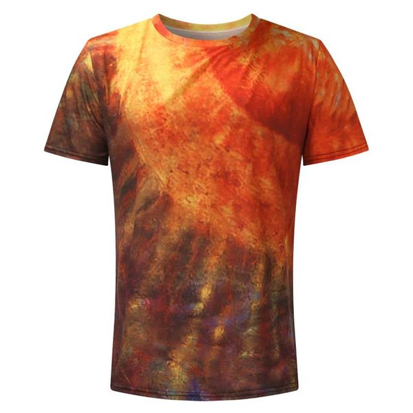 

men's retro bottoming shirts 2021 3d printed o-neck t-shirts color block painting casual short-sleeved t-shirts#22, White;black