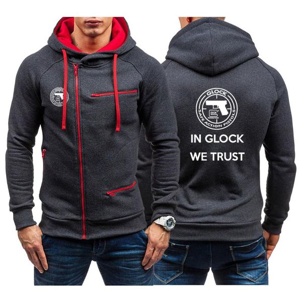 

men's hoodies & sweatshirts 2021 fashion hoodie handgun usa logo printing spring autumn sport jacket oblique chain sweats, Black