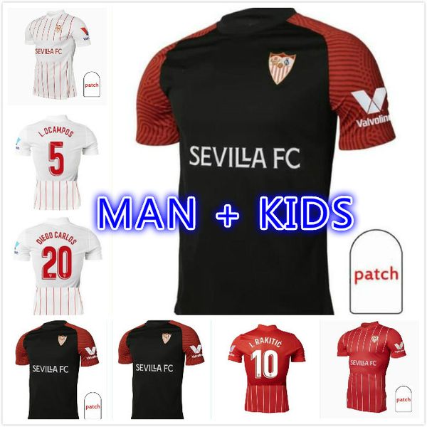 

21 22 fc ocampos navas soccer jerseys 2021 2022 ever banega en-nesyri navas de jong el haddadi reguilon football shirt men kids camisetas fu, Black;yellow