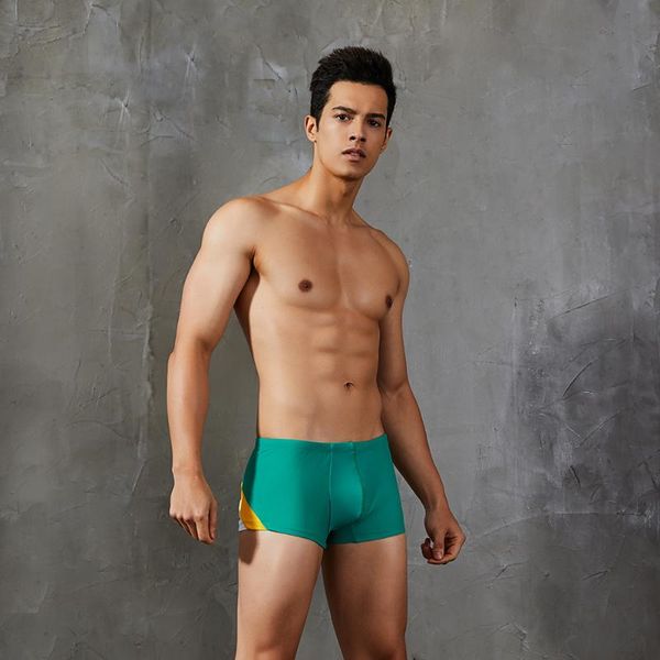 

swimsuit bottoms low-waisted men's swim boxer casual bathing-pants swimwear stretch contrast drawstring beachwear male summer two-piece