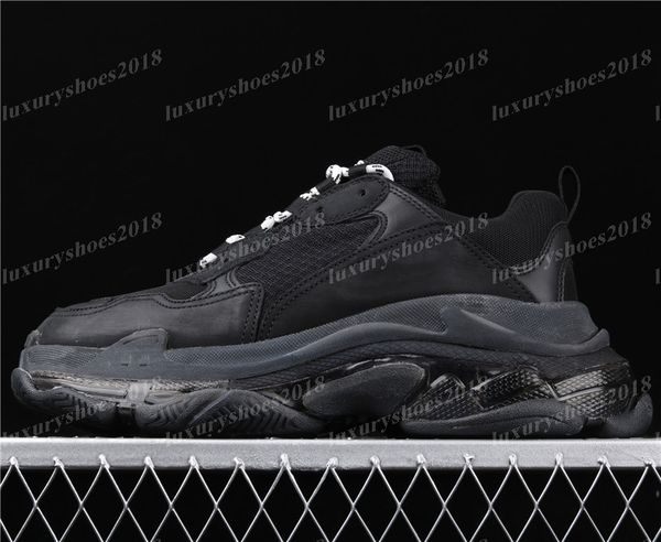 

men women triple s casual shoes white vintage paris sneakers designer crystal bottom fashion outdoor grandpa luxury sneakers, Black