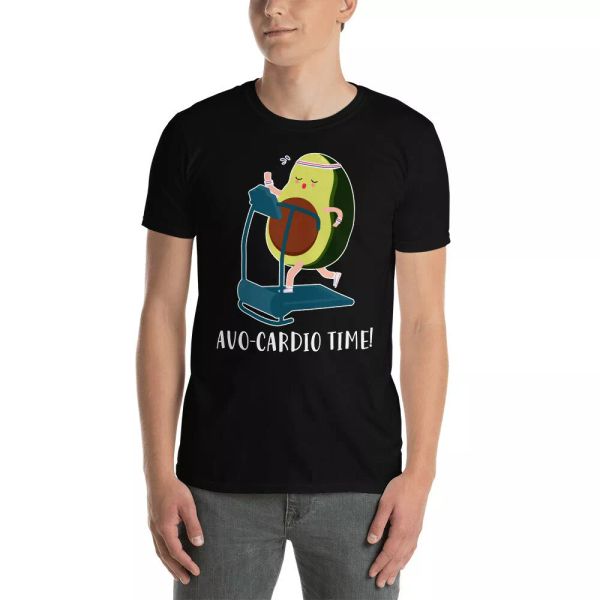 

Avo-cardio Time Funny Avo-Cardio Avocado Lover Fitness Exercise Gifts T-Shirt, White;black