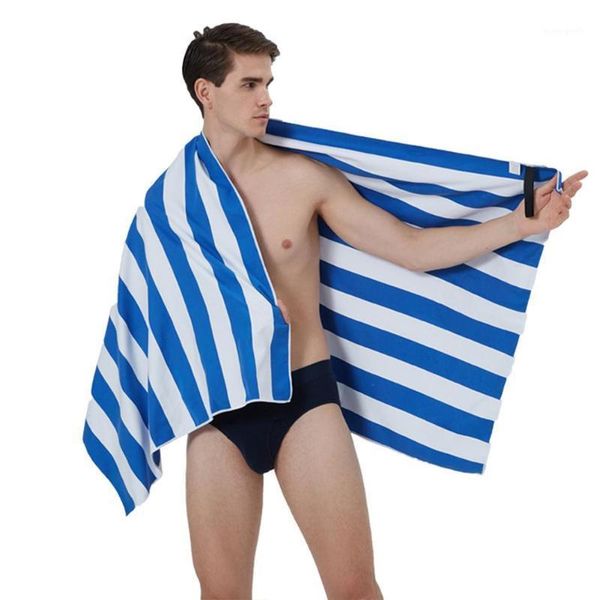 

double-sided velvet beach towel with striped bath sports1