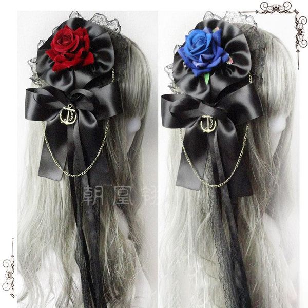 

other event & party supplies lolita handmade bow tassel retro headband hair accessories hairpin kc black flower ball