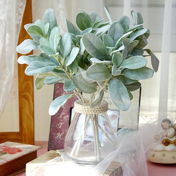 

tufted leaf silk artificial leaves decoration plantas artificiales flower arrangement greenery home room decor decorative flowe