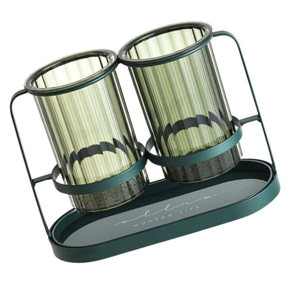 

chopsticks 1pc stylish box household ceramic drain cutlery rack (dark green)