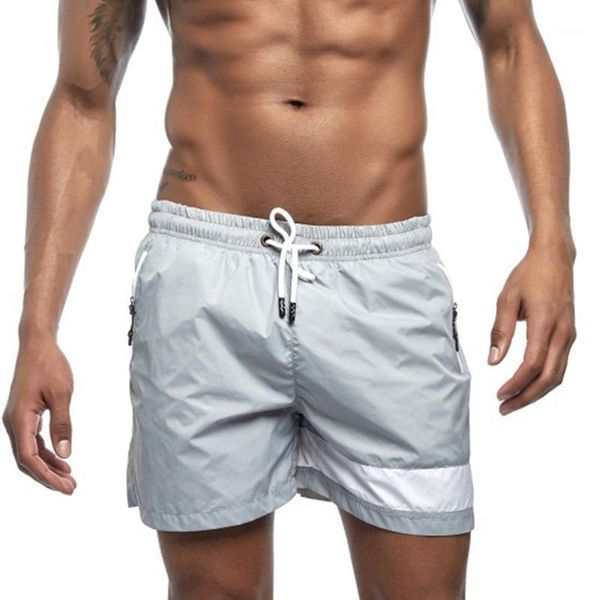 

high elastic men's board shorts surf swimwear beachwear male swim summer athletic running swimsuit, White;black
