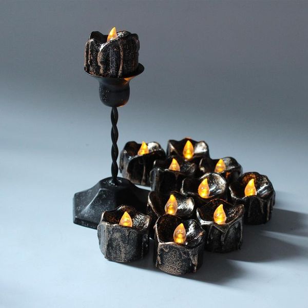 

black flameless candles flickering light led for favor home decor