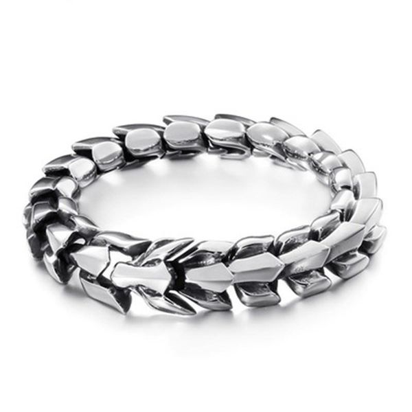 

link, chain bracelets vintage punk bracelet for men stainless steel personality creative fashion hip hop street culture jewelry wholesale, Black
