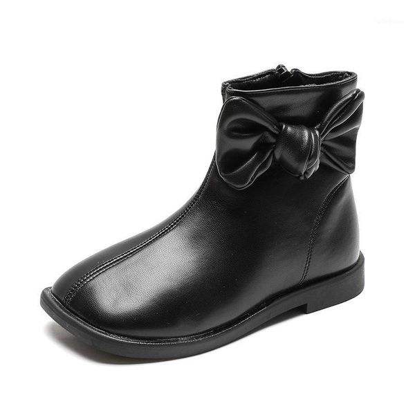 

flat shoes cuzullaa autumn winter children fashion boots 1-6 years girls princess dress leather kids soft school 21-301, Black;grey