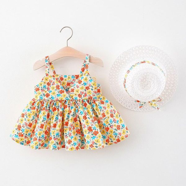 

(4 pieces/lot) 2021 arrival girl's summer dress 050413 dresses, Red;yellow