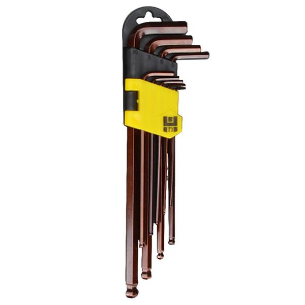 

hand tools 9pc portable lightweight exceptional hardness s2 alloy steel lengthen style round head internal hexagonal wrench