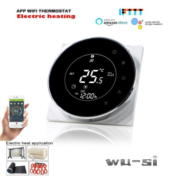

smart home control 16a wifi electric heating thermostat for alexa google home,with internal and external dual sensors