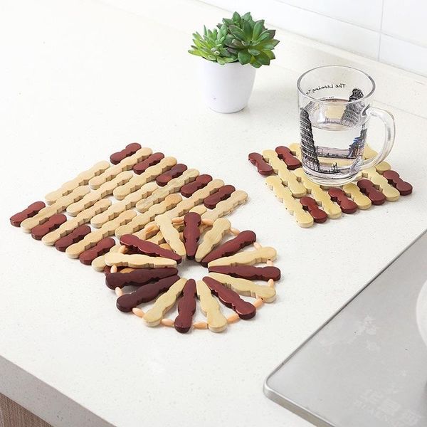 

mats & pads table mat house made of bamboo square round bowl coasters