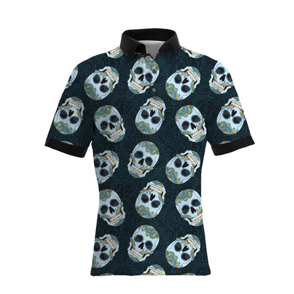 

19SS Hot Sellers New Style Skeleton Skull Printing Men's Casual Polo Shirts BIG SIZE Mens Luxury Designer T Shirts Loose Version