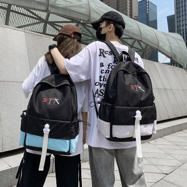 

korean men's travel backpack ins simple schoolbag school for boys girls bags casual backpacks women