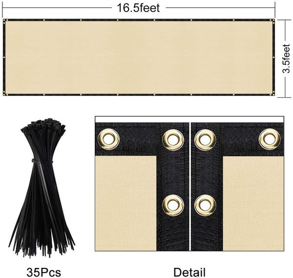

balcony privacy screen cover fence windscreen for porch deck, outdoor, to sun shade, uv-proof, weather-resistant shade