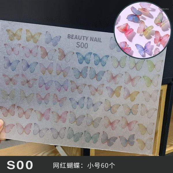 

manicure 3d butterfly nail sticker transfer decal sliders for art decoration tattoo wraps tools tip1, Black
