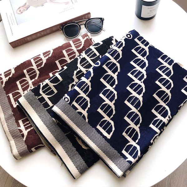 

designer scarf winter 100% warm cashmere scarfs for men and women high-end designers oversized classic plaid shawl ands scarfss 180x70cm, Blue;gray