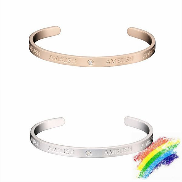 

titanium steel cuff bracelet track men women couples jewelry, White