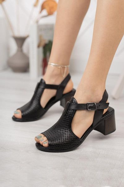 

sandals genuine leather black women 's casual classic high-heeled