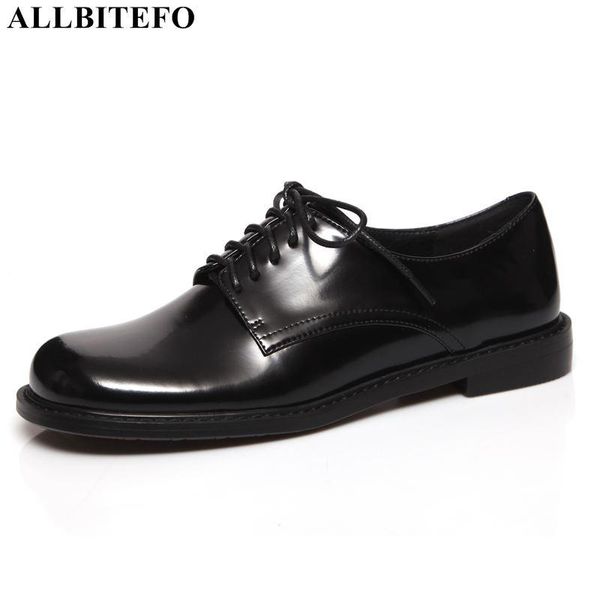 

dress shoes allbitefo natural genuine leather women heels round toe thick heel fashon low high kitten, Black
